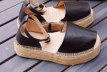 Alpargata retro cuero negra - Imagen 2
