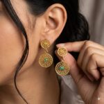 Arete bronce filigrana doble circulo 72B8459