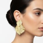 Arete bronce hojas grande 60B8358