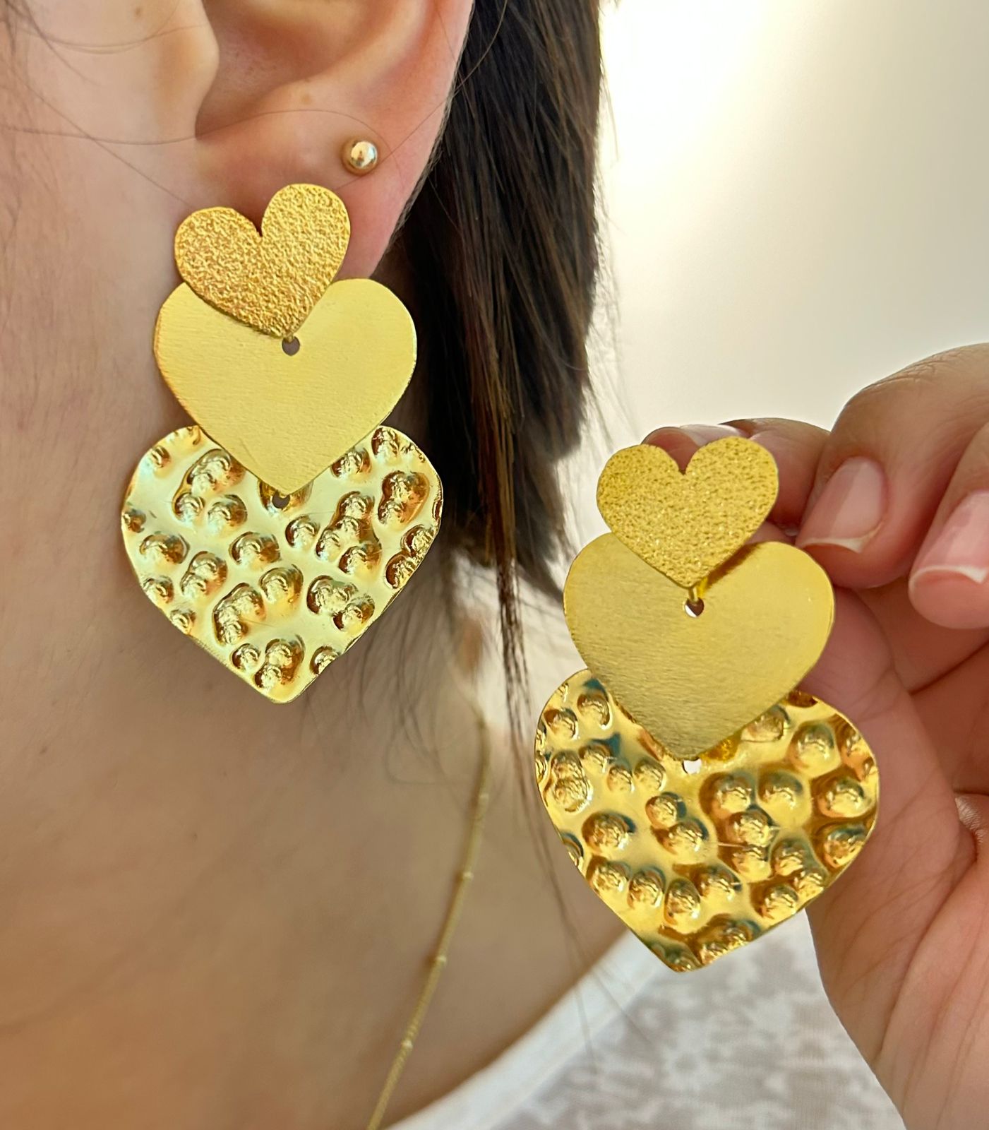 f9b24746-bb0d-45bc-939f-09c1c9ed8871 Arete bronce corazon 55B5307 - Imagen 1