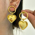 Arete bronce rueda corazón 38B5255