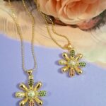 cadena rodio dije flor 12R8752