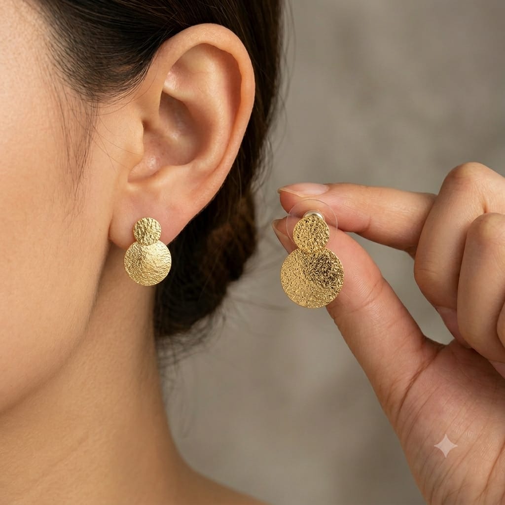 WhatsApp Image 2026-06-06 at 5.11.53 PM Arete bronce circulo martillado 28B8155 - Imagen 1
